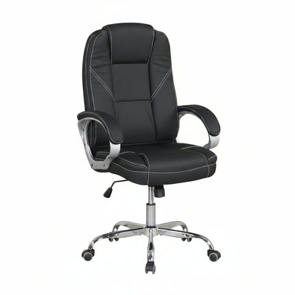 Dreamade Leather Office Chair with Padded Armrests & Rocking Backrest