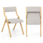 Folding Dining Chair Set of 2, No Assembly Folding Chairs w/Linen Padded Seats - Dreamade