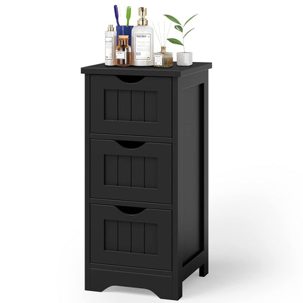 Dreamade Bathroom Floor Cabinet - Small Bathroom Storage Cabinet with 3 Removable Drawers
