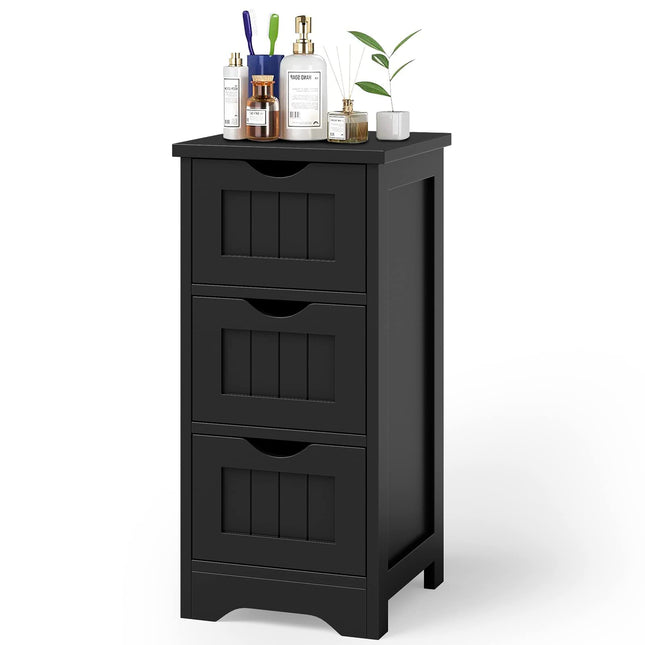 Dreamade Bathroom Floor Cabinet - Small Bathroom Storage Cabinet with 3 Removable Drawers