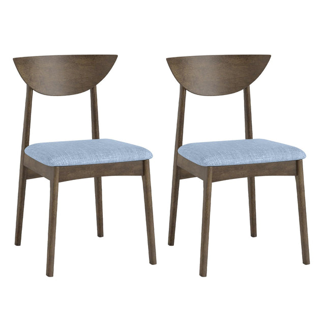 Dreamade Wooden Dining Chairs Set of 2/4 Linen Fabric Upholstered Kitchen Chairs