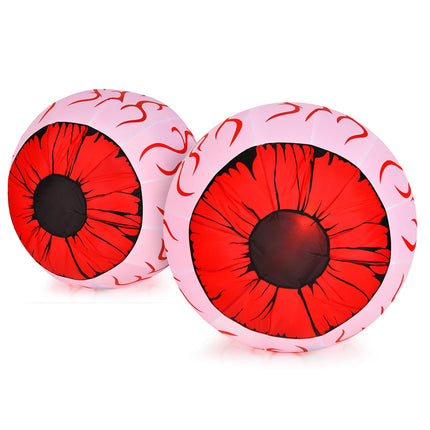 DREAMADE 3 FT Halloween Inflatable Eyeballs 2 Pack Lighted Bloodshot Eyes