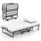 Dreamade Folding Bed with Mattress and Pillow, Twin Size Portable Guest Bed w/Metal Frame