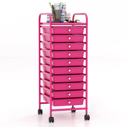 Dreamade Rolling Storage Cart on Wheels with 10 Drawers