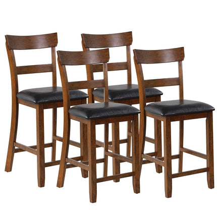 Dreamade 25.5-Inch Counter Height Chair with Backrest, Foam-Padded Cushion, Rubber Wood Legs