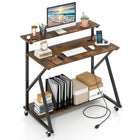 Dreamade Rolling Computer Desk with Charging Station