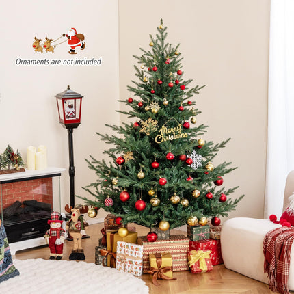 Dreamade 6FT / 7FT Pre-Lit Artificial Christmas Tree with PVC & PE Mixed Branch Tips