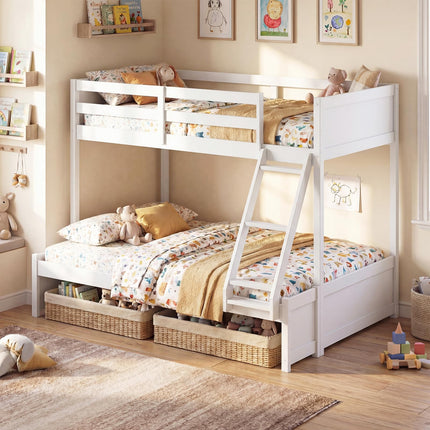Dreamade Twin Over Full Bunk Bed Wood Bunk Bed