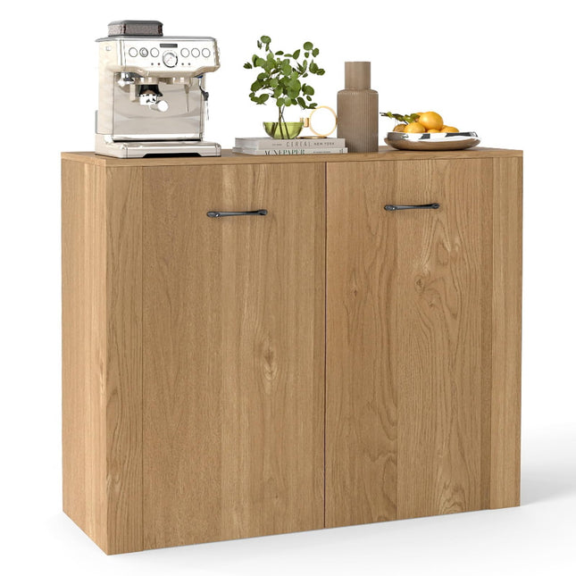 Dreamade 38" Modern Storage Cabinet with 2 Doors and 4 Cubic Shelves