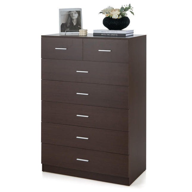 Dreamade 7 Drawers Dresser for Bedroom - Wooden Chest of Drawers with Anti-toppling Device