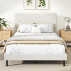 Dreamade Bed Frame | Velvet Upholstered Platform Bed w/Height Adjustable Chevron Headboard