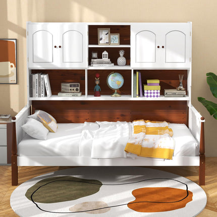 Dreamade Wood Twin Bed with Storage