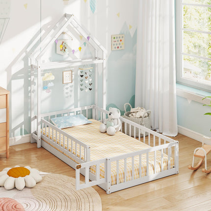 Dreamade Twin House Floor Bed for Kids