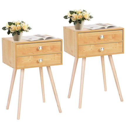 Dreamade Nightstand W/2 Drawers for Bedroom