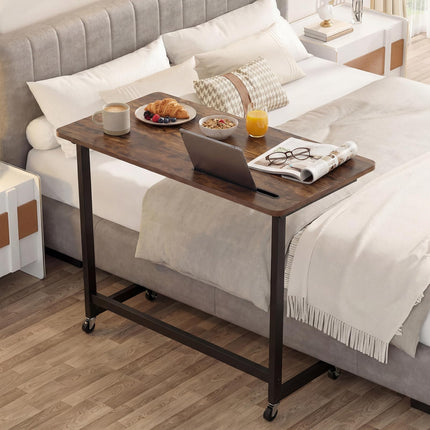 Dreamade Mobile C-Shape Side Table - Rolling Bedside Table w/Tablet Slot