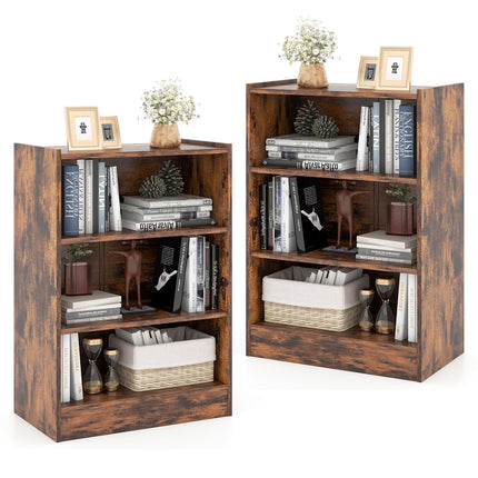 Dreamade 3-Cube Bookcase White - 3-Tier Modern White Open Bookshelf with Adjustable Shelves