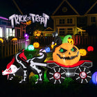Dreamade 9 FT Halloween Inflatable Outdoor Decoration, Blow up Grim Reaper Driving Pumpkin Carriage