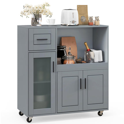 Dreamade Kitchen Island with Storage, Kitchen Cart with Wheels