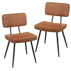 Dreamade PU Leather Dining Chairs Set of 2/4, Upholstered Kitchen Chairs w/Padded Backrest & Seat, Metal Legs