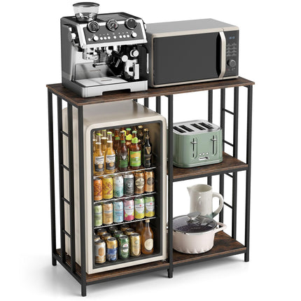 Dreamade Kitchen Bakers Rack | 3-Tier Microwave Stand Stand with Open Shelves