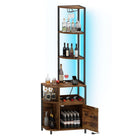 Dreamade Corner Bar Cabinet w/Power Outlets