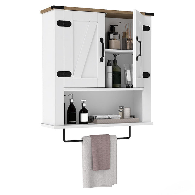 Dreamade Above Toilet Bathroom Wall Cabinet with Towel Bar