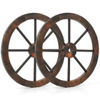 Dreamade 24-Inch Wagon Wheels 2/4 Pieces Carbonized Solid Fir Wood