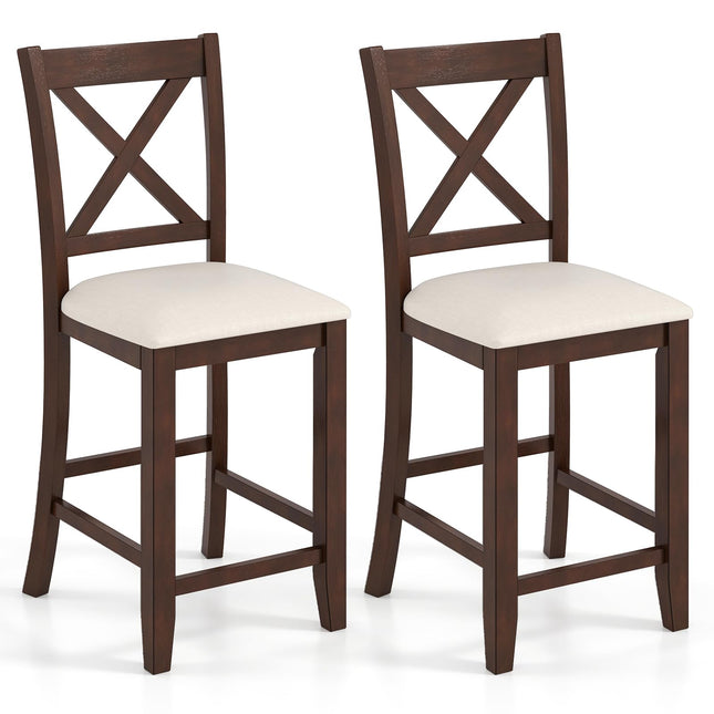 Dreamade Farmhouse Counter Height Bar Stools with Footrest (2/4)