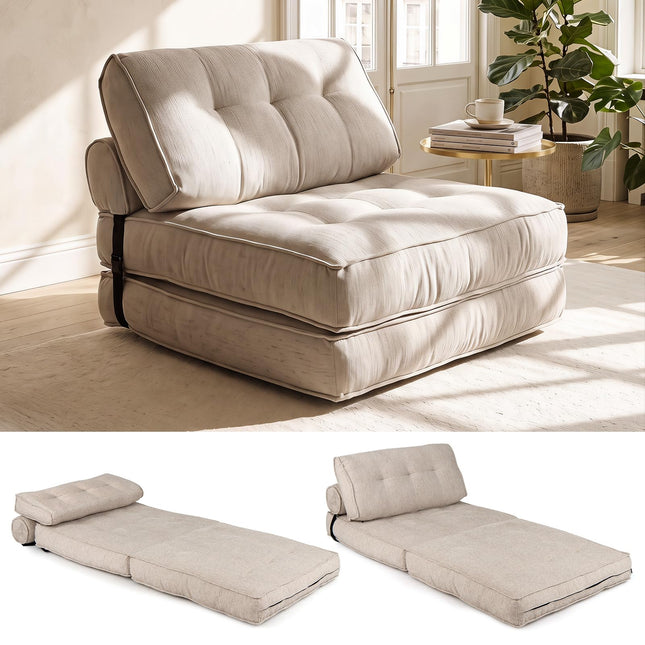 Dreamade 3-in-1 Folding Sofa Bed with Bolster & Pillow