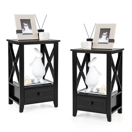 Dreamade Modern X-Design Nightstand Set