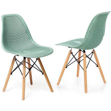 Dreamade Set of 2 or 4 Modern Dining Chairs, Shell PP Lounge Side Chairs w/ Mesh Design