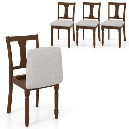 Dreamade Wood Dining Chairs Set Farmhouse Dining Room Chair with Cushion Seat, Armless Wooden Dining Side Chairs