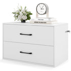 Dreamade Dressers Stackable 2 Drawer Horiztonal Organizer W/Handles Dresser Tower, White
