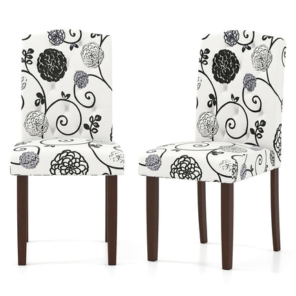 Dreamade Upholstered Dining Chairs Set of 2/4 Button Tufted Fabric Upholstered Parson Chairs