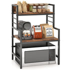 Dreamade 3-Tier Microwave Stand, Space-Saving Microwave Oven Rack with 2 Open Shelves & Heavy-Duty Metal Frame