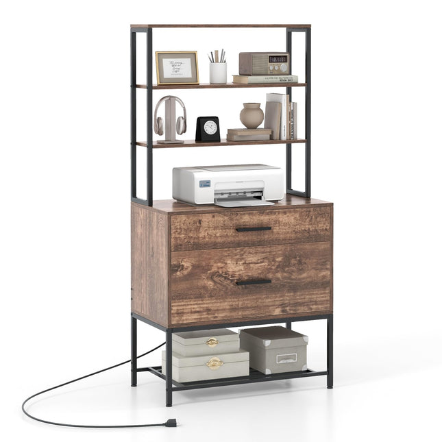 Dreamade Tall 2-Drawer File Cabinet - Filing Cabinet