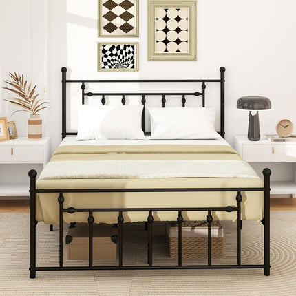 Dreamade Twin Bed Frames with Headboard and Footboard, Victorian Style Twin Platform Bed