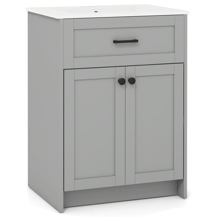Dreamade 24” Undermount Bathroom Cabinet with Ceramic Basin