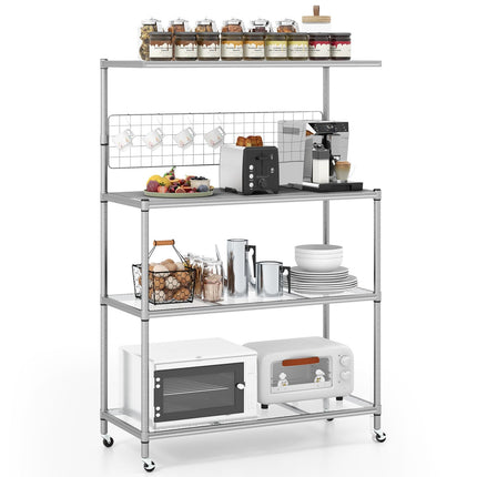 Dreamade 4-Tier Microwave Stand, Microwave Cart with Adjustable Shelves
