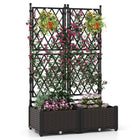 Dreamade Raised Garden Bed with Lattice Trellis Self-Watering Planter Box（32