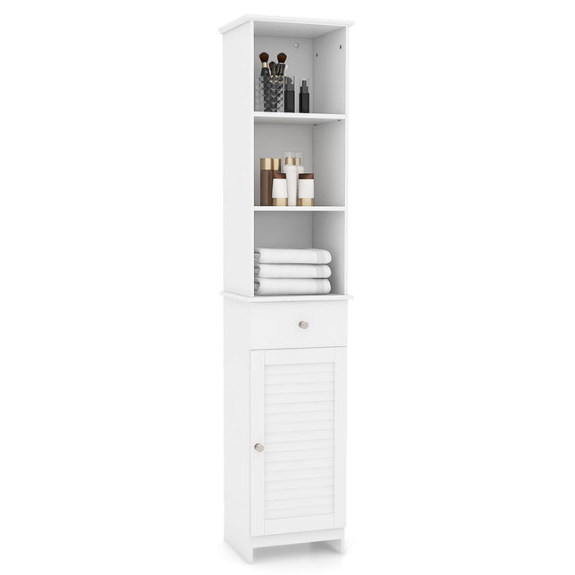 Dreamade Narrow Floor Storage Cabinet with Adjustable Shelves
