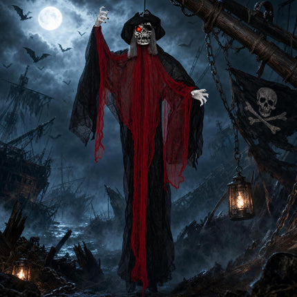DREAMADE 9.4 ft Halloween Hanging Pirate Sound Activated Prop