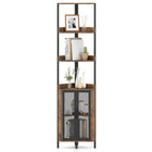 Dreamade 6-Tier Corner Shelf 67 Inches Tall Corner Bookshelf with Cabinet Industrial Bookcase