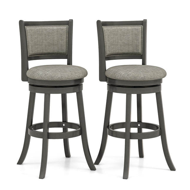Dreamade Swivel Counter Height Bar Stools Set of2/ 4, Upholstered Vintage Barstools w/Back