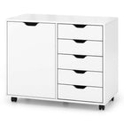 Dreamade Lateral File Cabinet with Shelves - 5 Drawer Office Cabinet, White