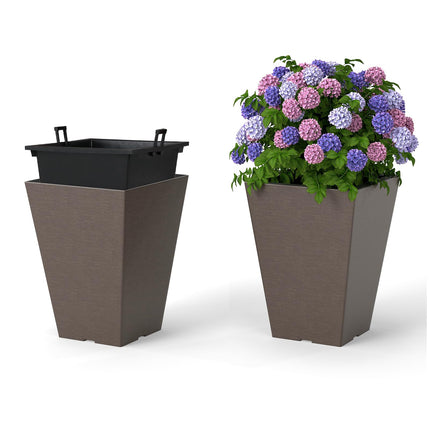 Dreamade Self-Watering Flower Pots withith Removable Inner Bucket & Drainage Holes