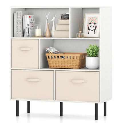 Dreamade 6-Cube Bookshelf 3-Tier White Bookcase