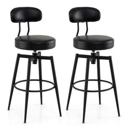 Dreamade Swivel Barstools Set of 2/4 Faux Leather 31 Inch Bar Height Stools w/Upholstered Seat & Back
