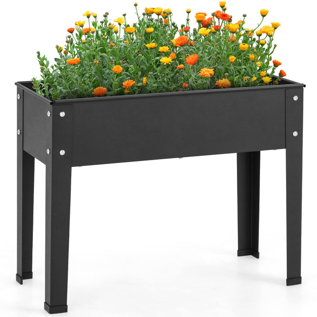 Dreamade Raised Garden Bed, Metal Planter Box with Legs, Drain Hole, Outdoor Indoor Elevated Garden Box