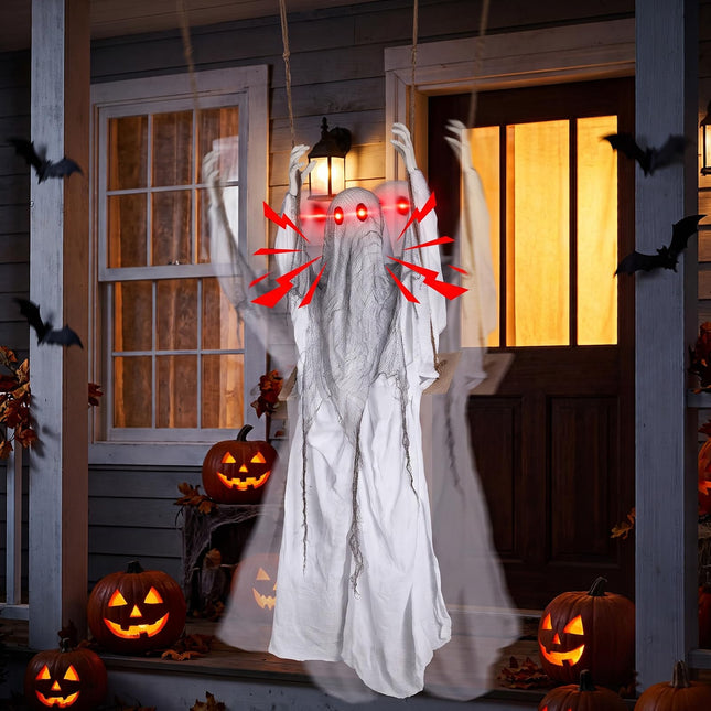DREAMADE 6.6FT Halloween Hanging Ghost w/Red Eyes